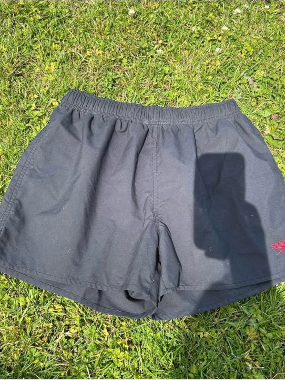 Speedo Black Mesh-Lined Swim Shorts with Drawstring men’s size small